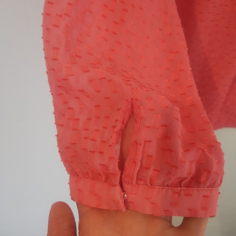 J.Crew Silk Blend Blouse Womens 12 Pink V-Neck Long Sleeve Classic Luxe - Picture 4 of 9